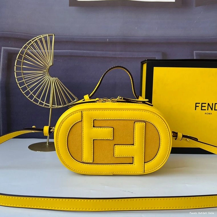 Affordable O'Lock In Yellow Leather Fendi Camera Mini Case Calf 0727